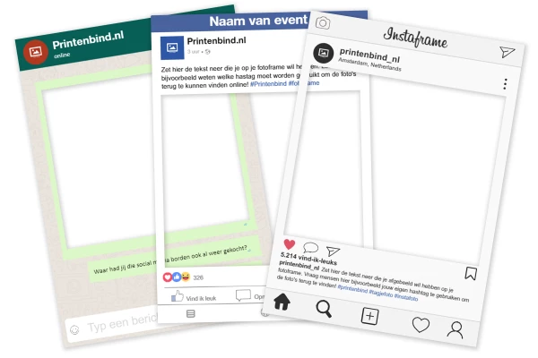 Sociale media foto frames laten bedrukken, super voordelig!