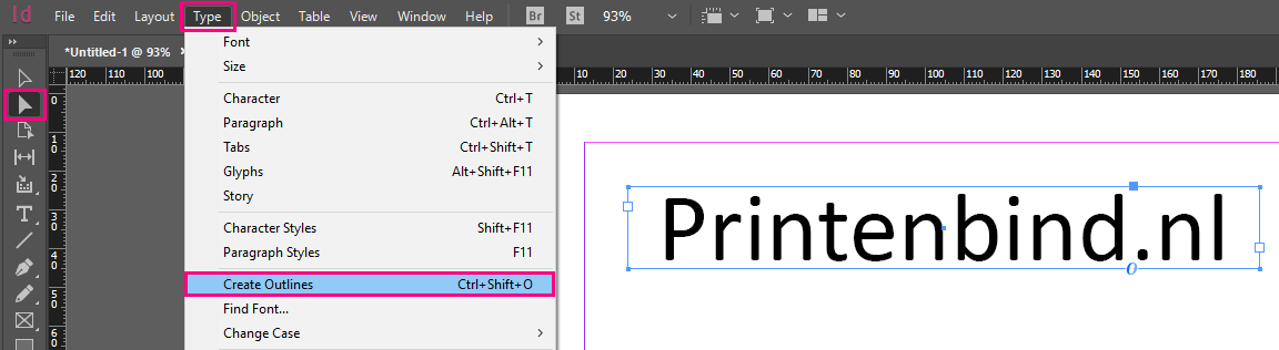 convert pdf text to outlines