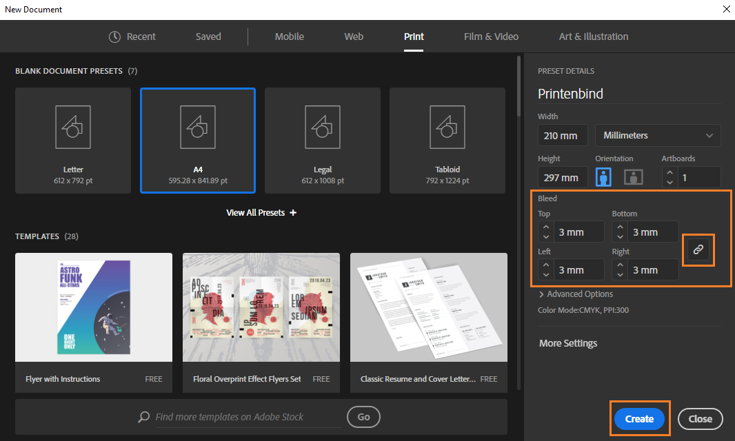 Set up bleed of document in Illustrator - Printenbind.nl